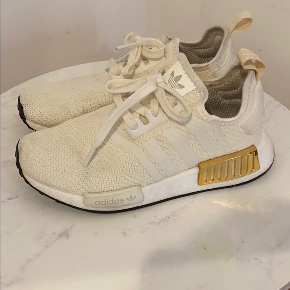 Adidas NMD sneakers size 6 gold cream